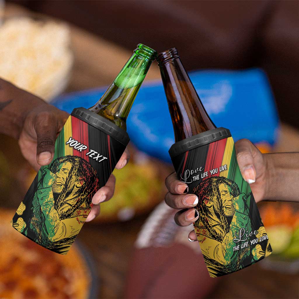 Personalised Afro Vibes 4 in 1 Can Cooler Tumbler Reggae King - Live The Way You Love LT7