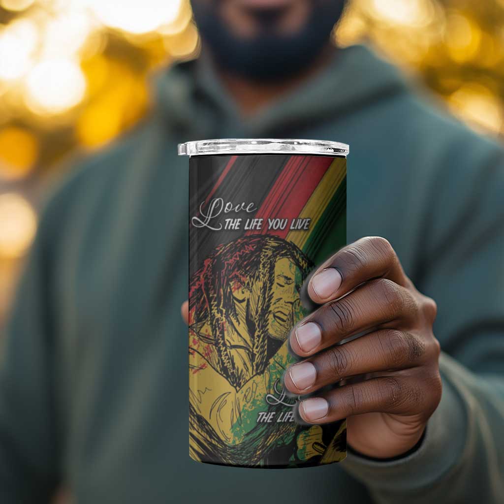 Personalised Afro Vibes 4 in 1 Can Cooler Tumbler Reggae King - Live The Way You Love LT7