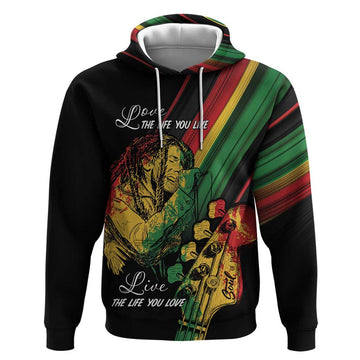 Personalised Reggae Hoodie Live The Way You Love LT7