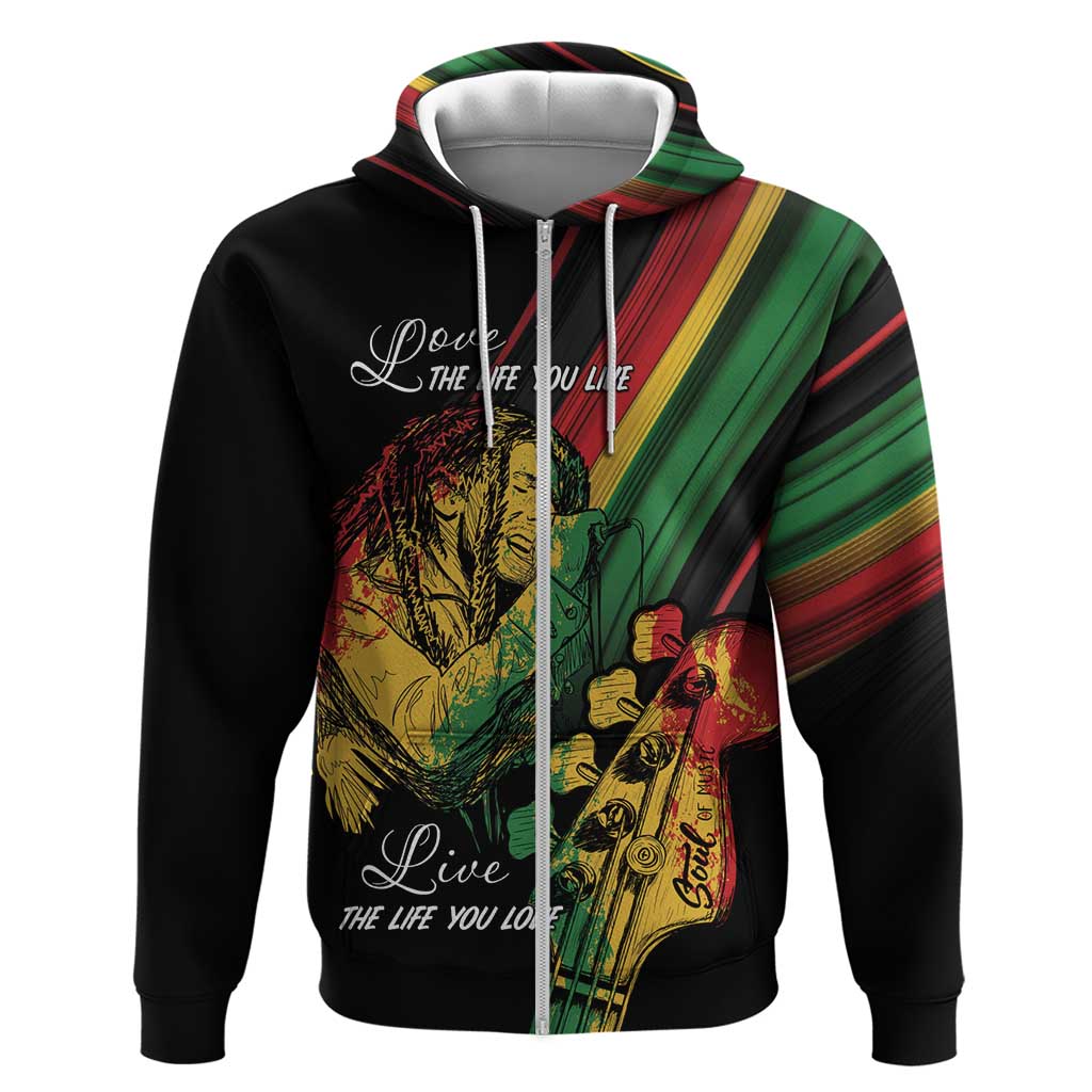 Personalised Reggae Hoodie Live The Way You Love LT7