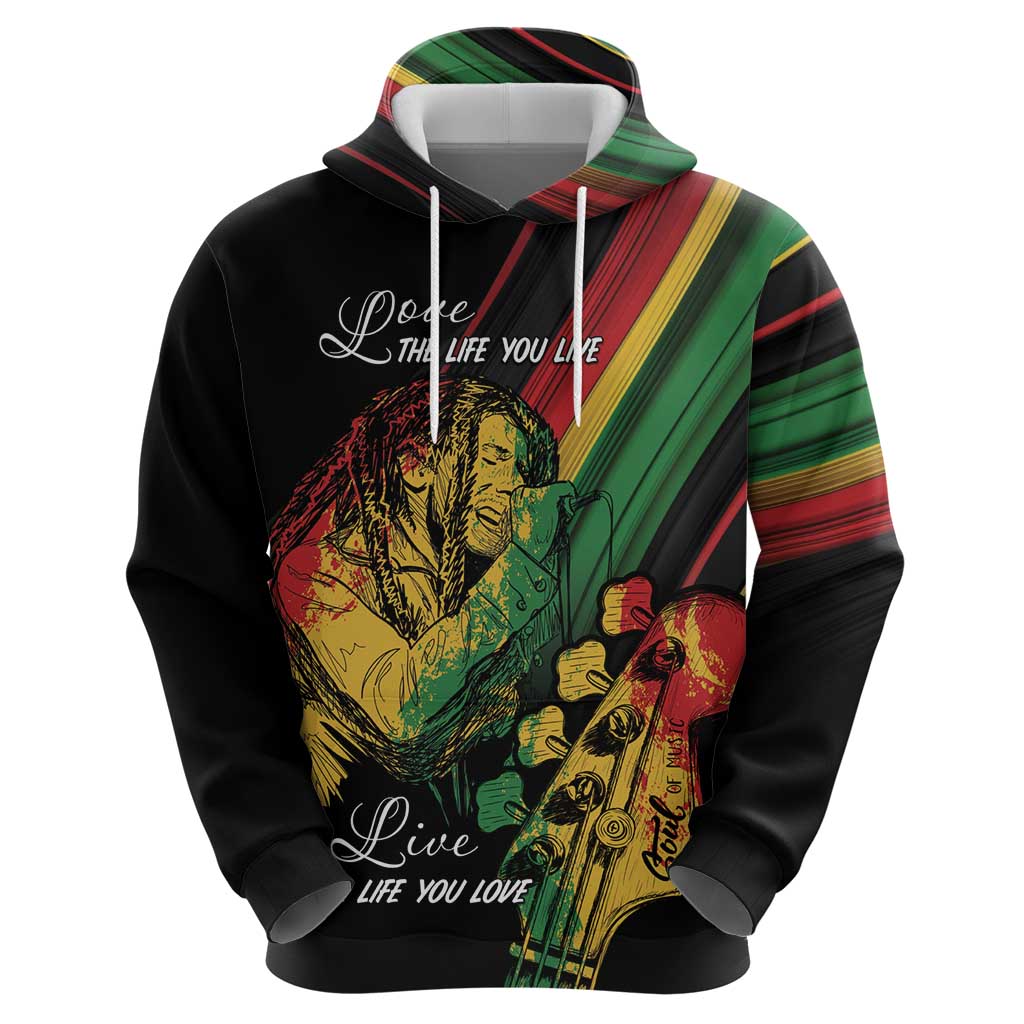 Personalised Reggae Hoodie Live The Way You Love LT7