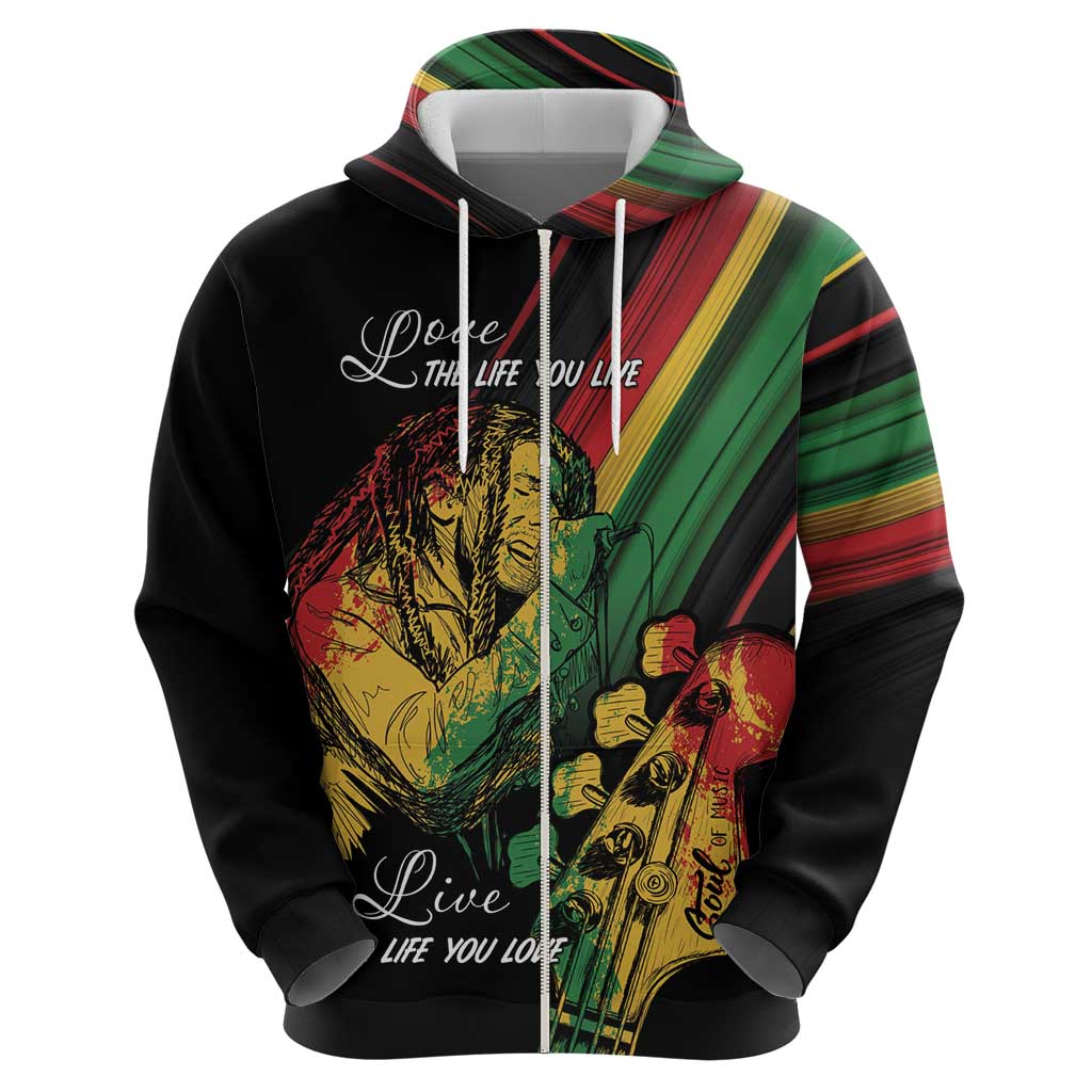 Personalised Reggae Hoodie Live The Way You Love LT7