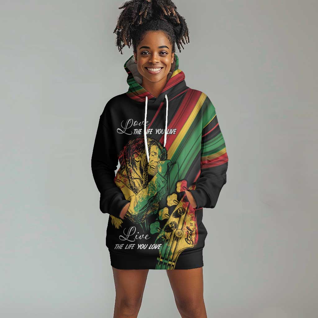 Personalised Afro Vibes Hoodie Dress Reggae King - Live The Way You Love LT7
