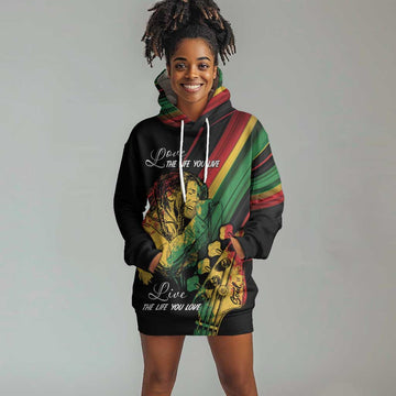 Personalised Afro Vibes Hoodie Dress Reggae King - Live The Way You Love LT7