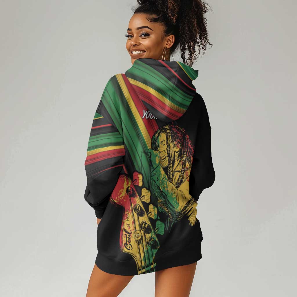 Personalised Afro Vibes Hoodie Dress Reggae King - Live The Way You Love LT7
