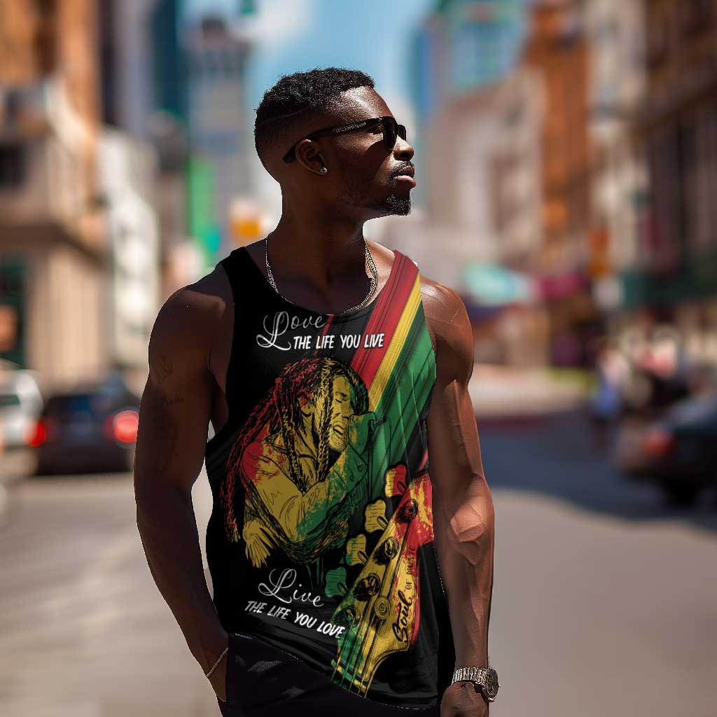 Personalised Afro Vibes Men Tank Top Reggae King - Live The Way You Love LT7