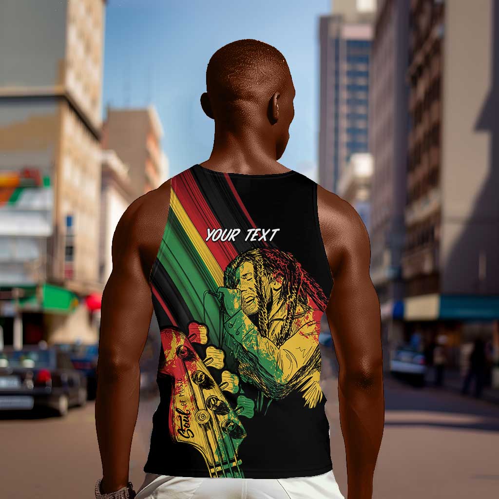 Personalised Afro Vibes Men Tank Top Reggae King - Live The Way You Love LT7
