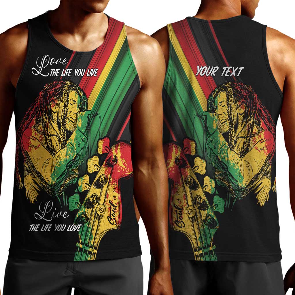 Personalised Afro Vibes Men Tank Top Reggae King - Live The Way You Love LT7