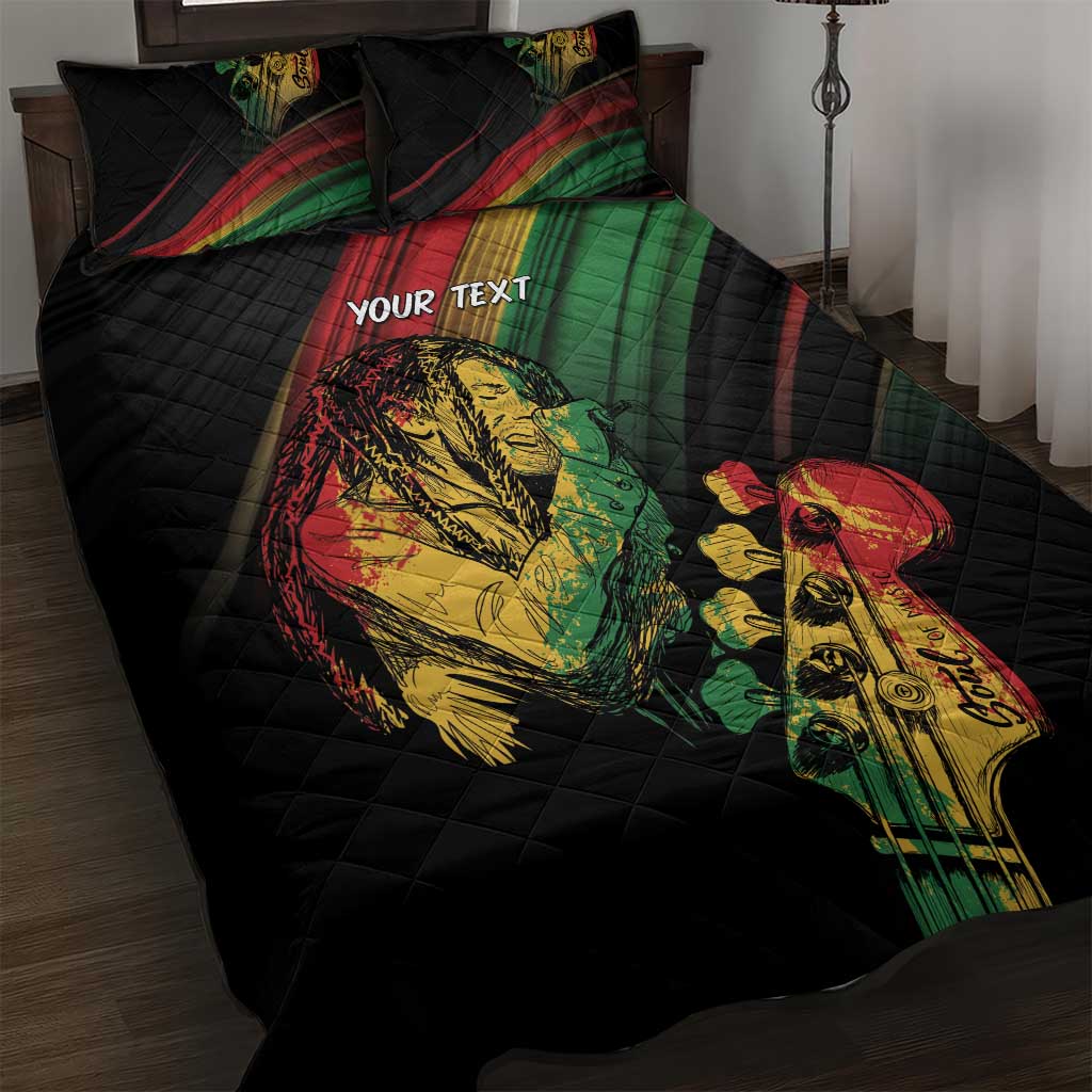 Personalised Afro Vibes Quilt Bed Set Reggae King - Live The Way You Love LT7