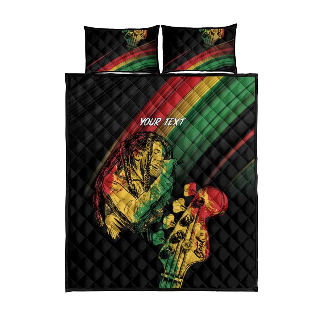Personalised Afro Vibes Quilt Bed Set Reggae King - Live The Way You Love LT7