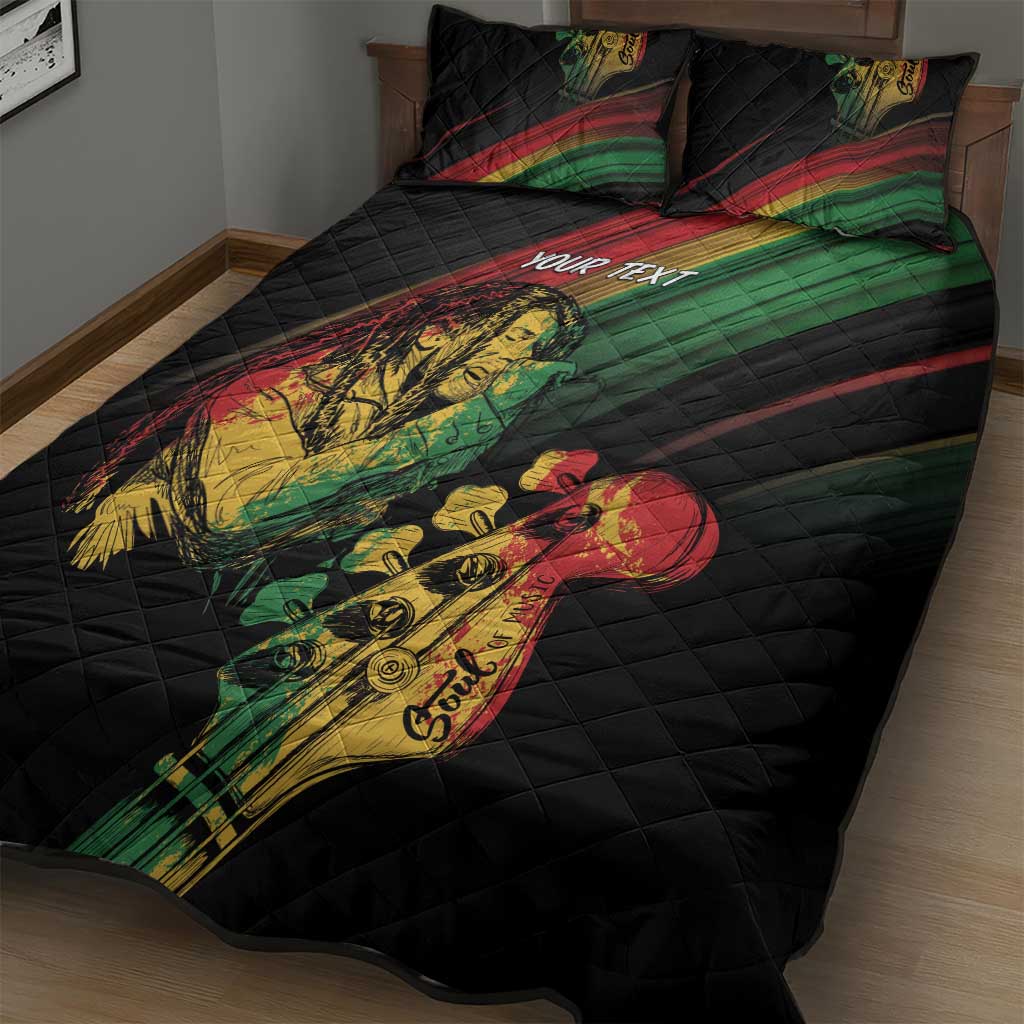 Personalised Afro Vibes Quilt Bed Set Reggae King - Live The Way You Love LT7