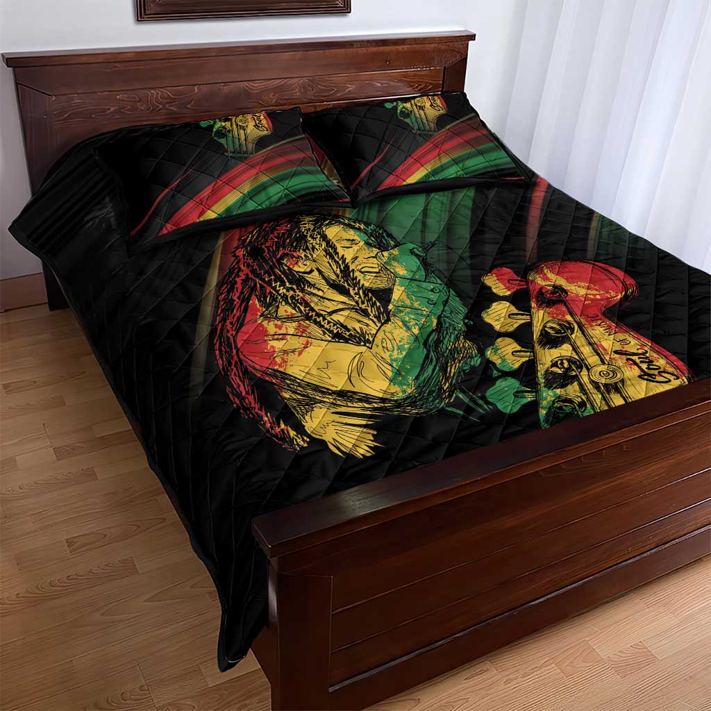 Personalised Afro Vibes Quilt Bed Set Reggae King - Live The Way You Love LT7