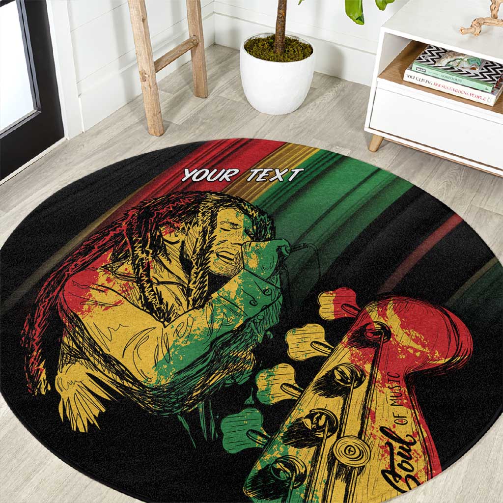 Personalised Afro Vibes Round Carpet Reggae King - Live The Way You Love LT7
