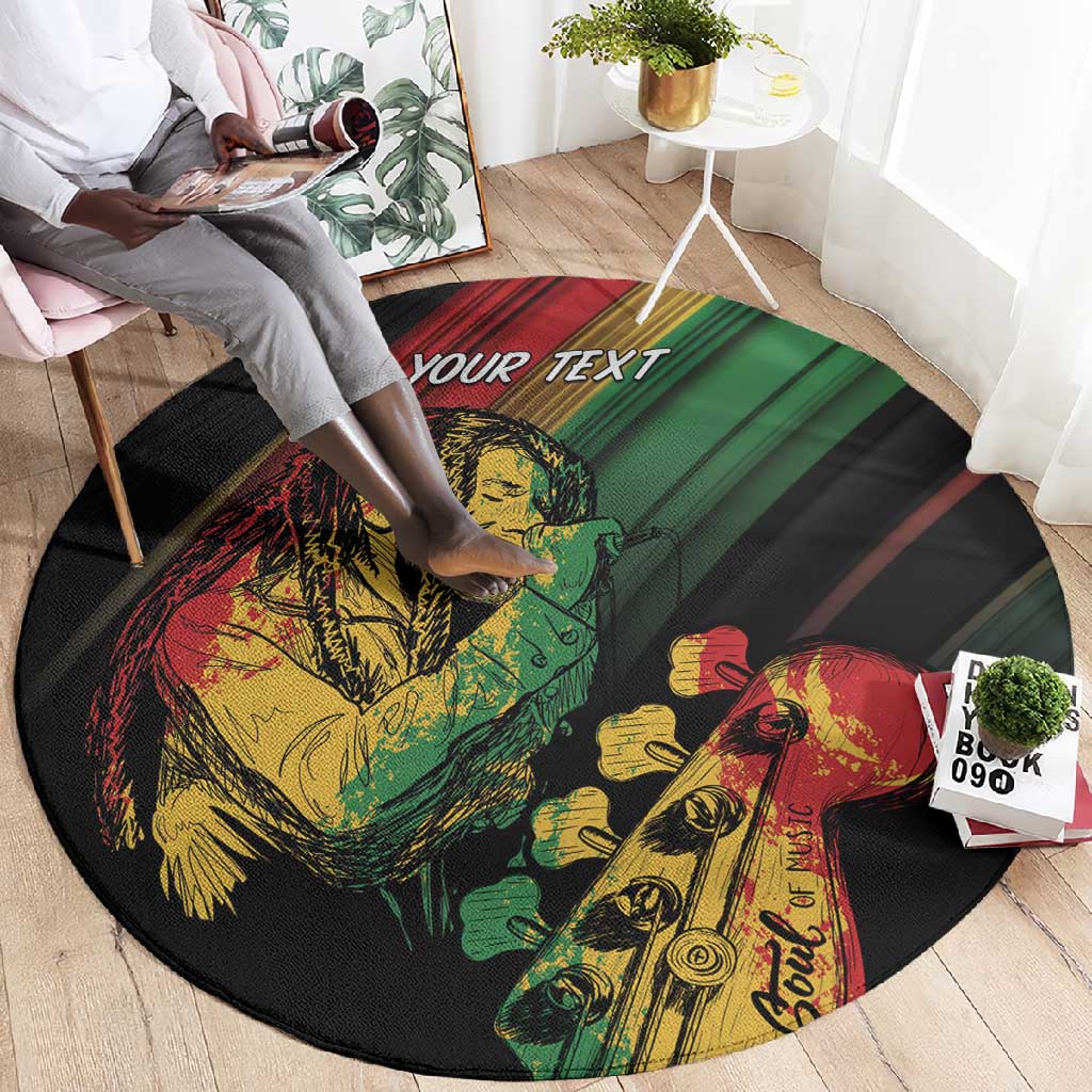 Personalised Afro Vibes Round Carpet Reggae King - Live The Way You Love LT7