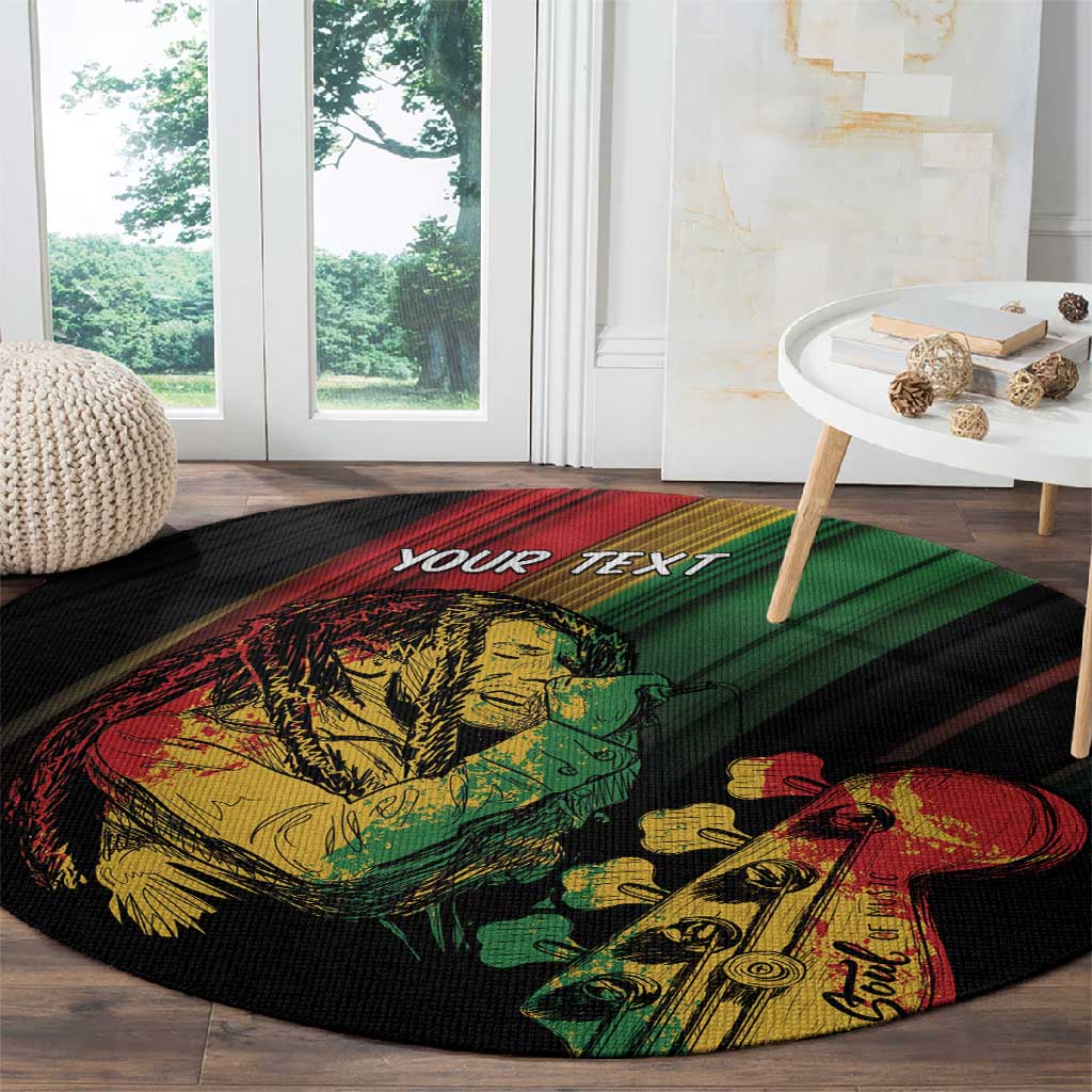 Personalised Afro Vibes Round Carpet Reggae King - Live The Way You Love LT7