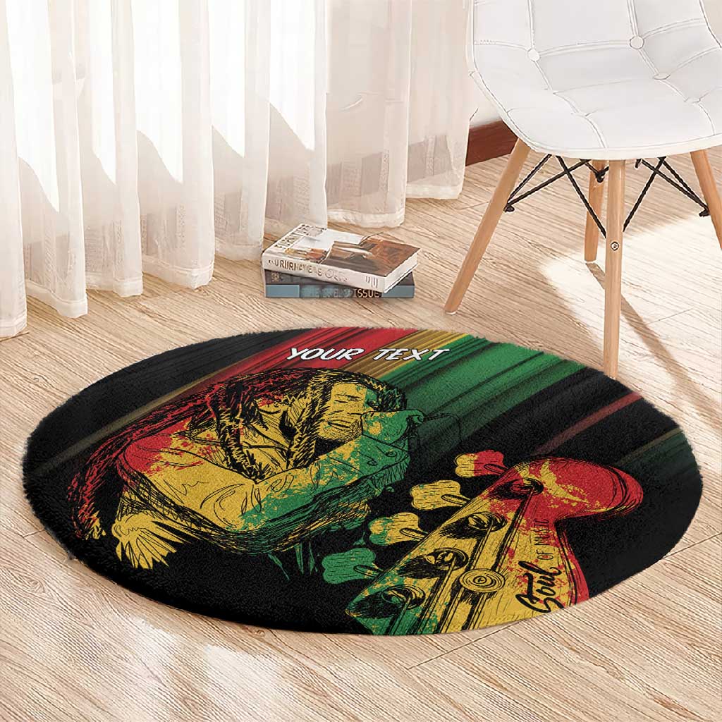 Personalised Afro Vibes Round Carpet Reggae King - Live The Way You Love LT7