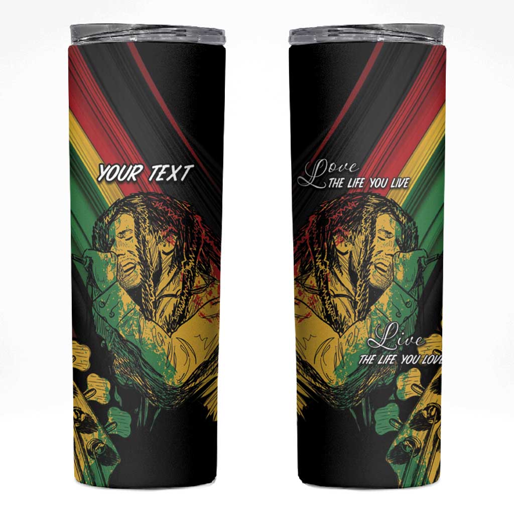 Personalised Afro Vibes Skinny Tumbler Reggae King - Live The Way You Love LT7