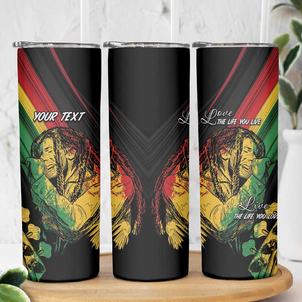 Personalised Afro Vibes Skinny Tumbler Reggae King - Live The Way You Love LT7