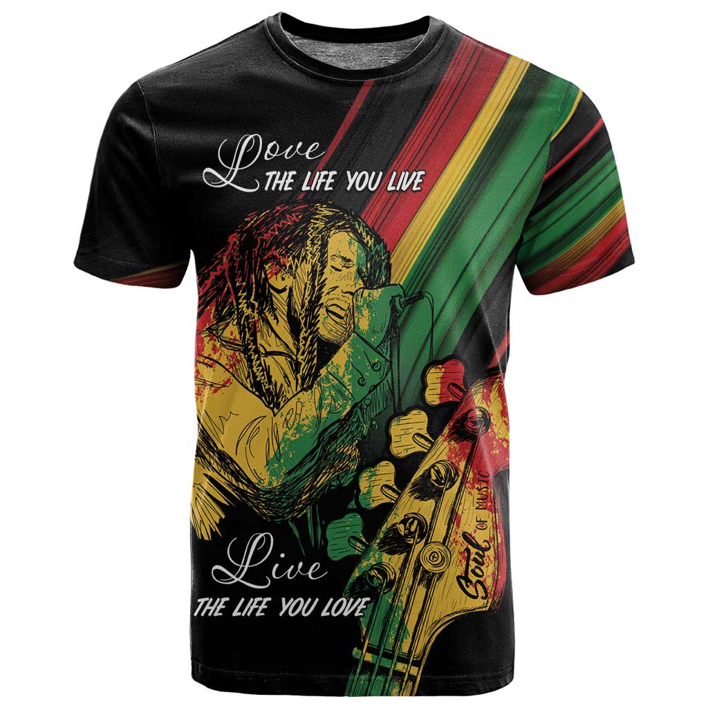 Personalised Afro Vibes T shirt Reggae King - Live The Way You Love LT7