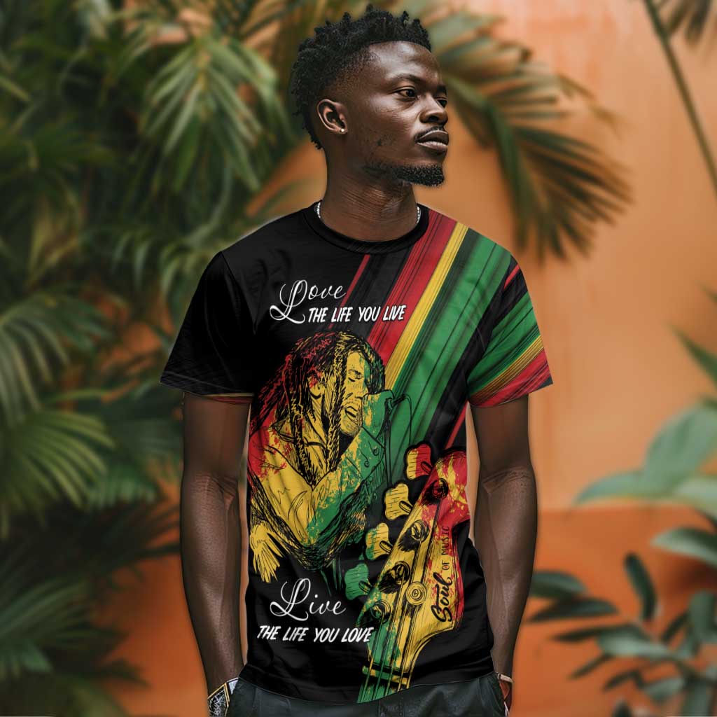 Personalised Afro Vibes T shirt Reggae King - Live The Way You Love LT7