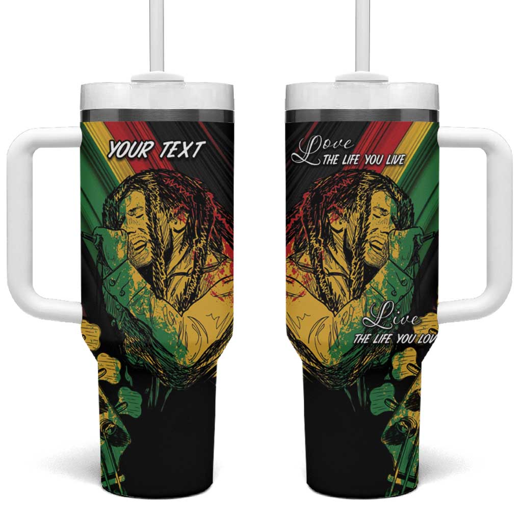 Personalised Afro Vibes Tumbler With Handle Reggae King - Live The Way You Love LT7