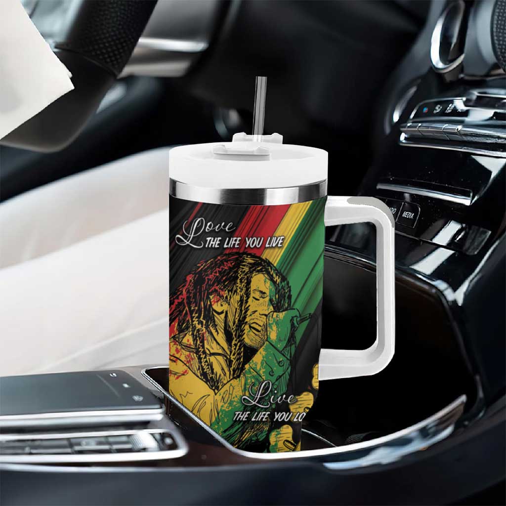 Personalised Afro Vibes Tumbler With Handle Reggae King - Live The Way You Love LT7