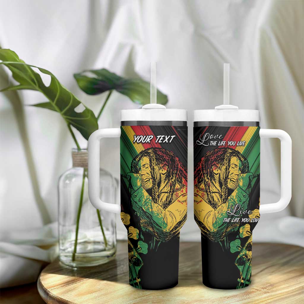 Personalised Afro Vibes Tumbler With Handle Reggae King - Live The Way You Love LT7