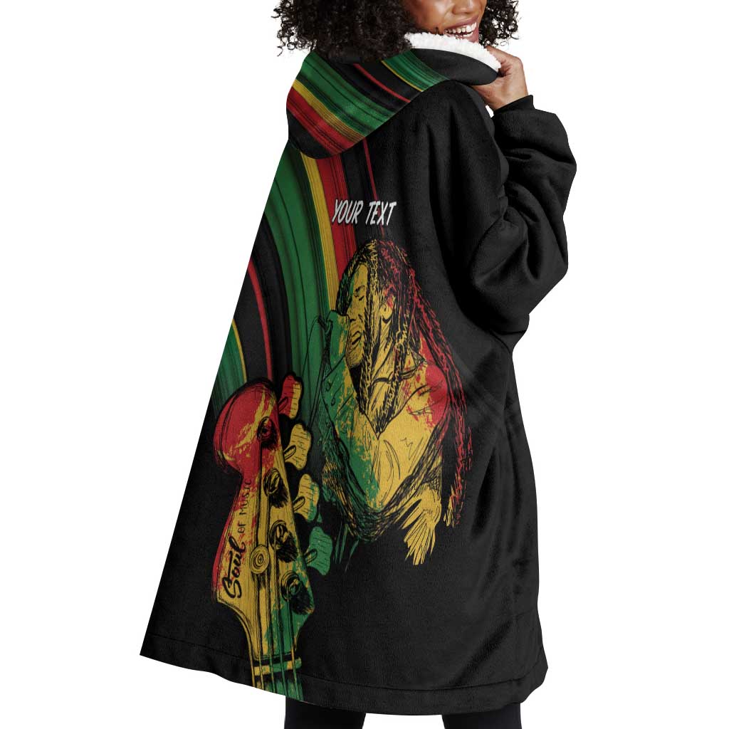 Personalised Afro Vibes Wearable Blanket Hoodie Reggae King - Live The Way You Love LT7