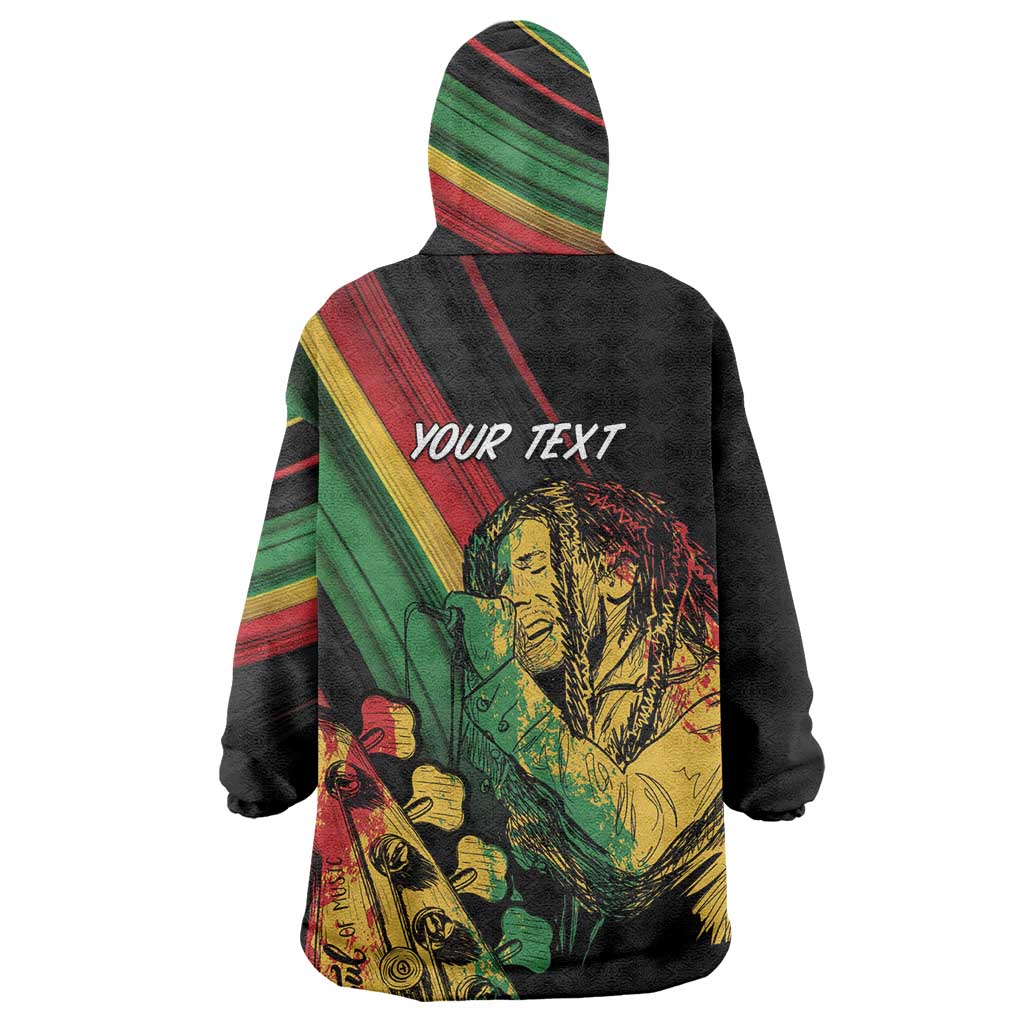 Personalised Afro Vibes Wearable Blanket Hoodie Reggae King - Live The Way You Love LT7