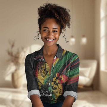 Personalised Afro Vibes Women Casual Shirt Reggae King - Live The Way You Love LT7
