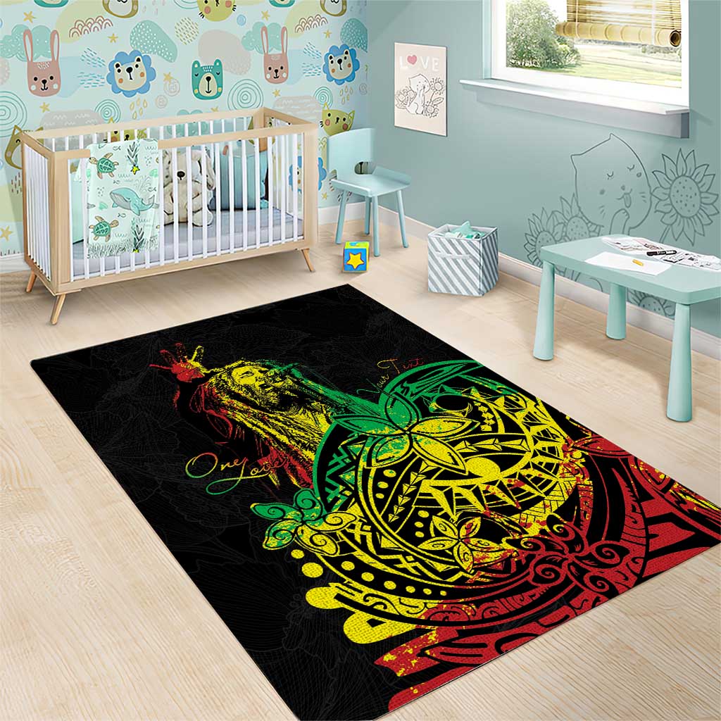 Personalised Jawaiian Reggae Area Rug Afro-Polynesian Style LT7