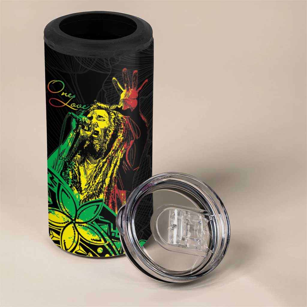 Personalised Jawaiian Reggae 4 in 1 Can Cooler Tumbler Afro-Polynesian Style LT7