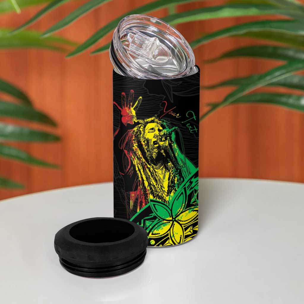 Personalised Jawaiian Reggae 4 in 1 Can Cooler Tumbler Afro-Polynesian Style LT7
