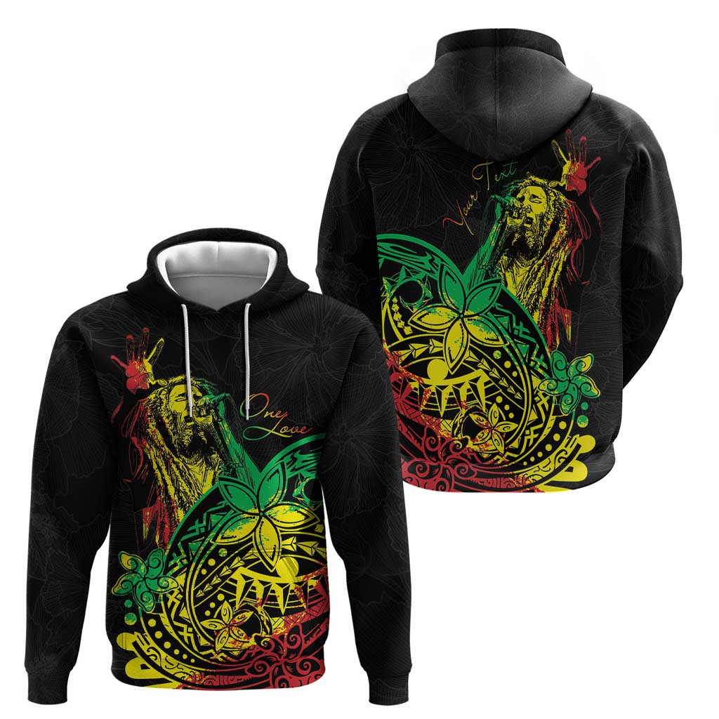 Personalised Reggae Jawaiian Festive Hoodie Mix Polynesian LT7