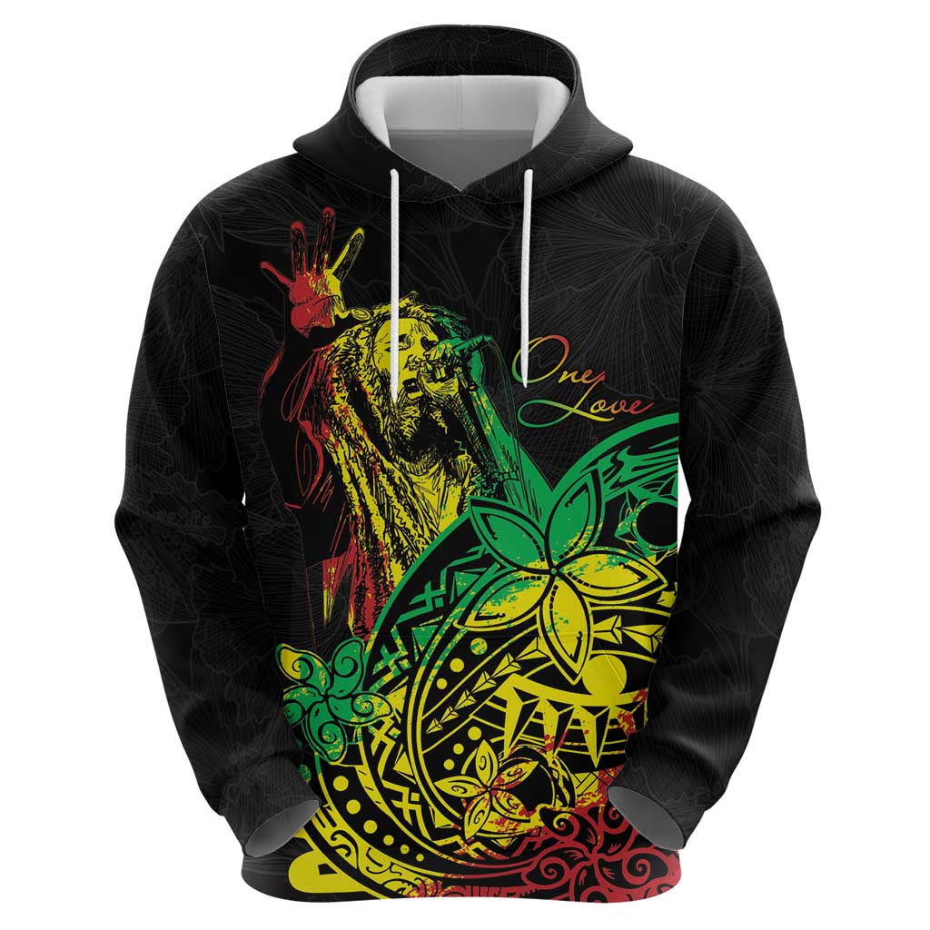 Personalised Reggae Jawaiian Festive Hoodie Mix Polynesian LT7