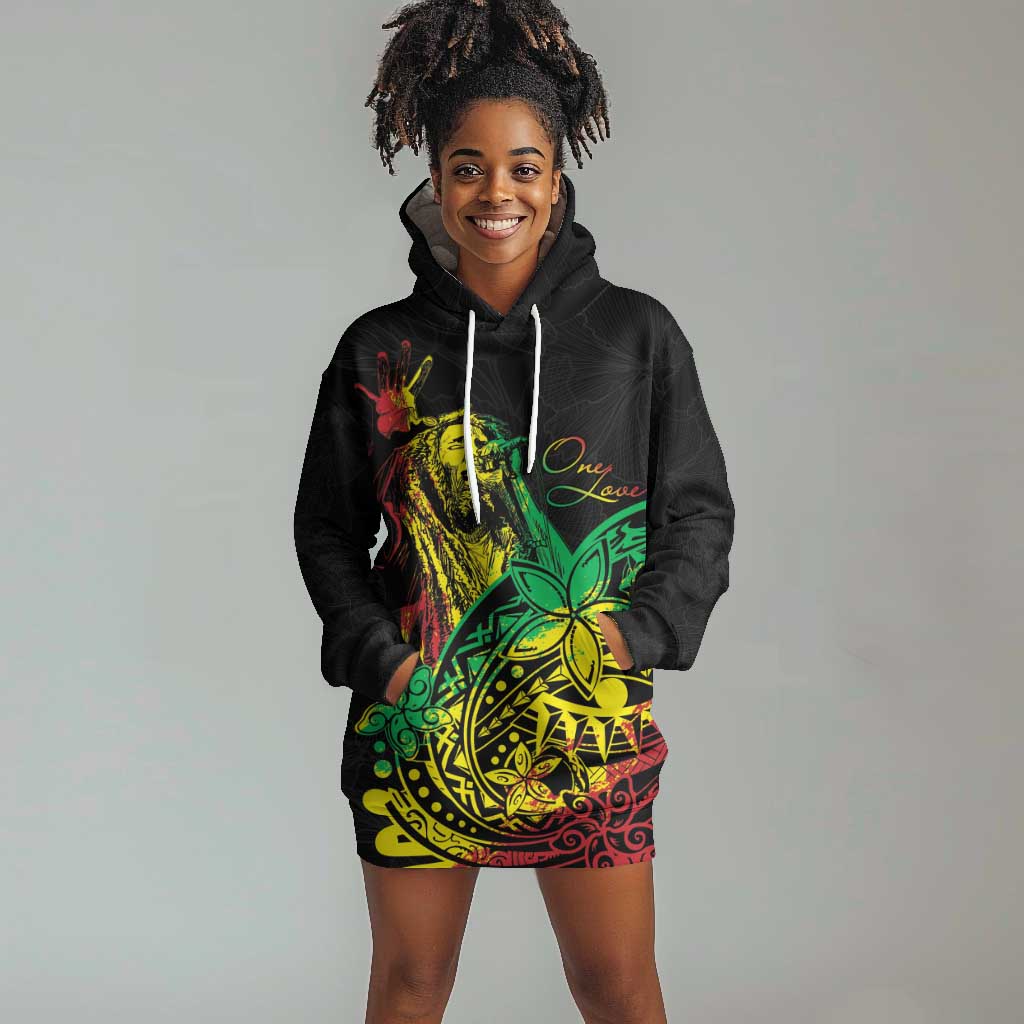 Personalised Jawaiian Reggae Hoodie Dress Afro-Polynesian Style LT7