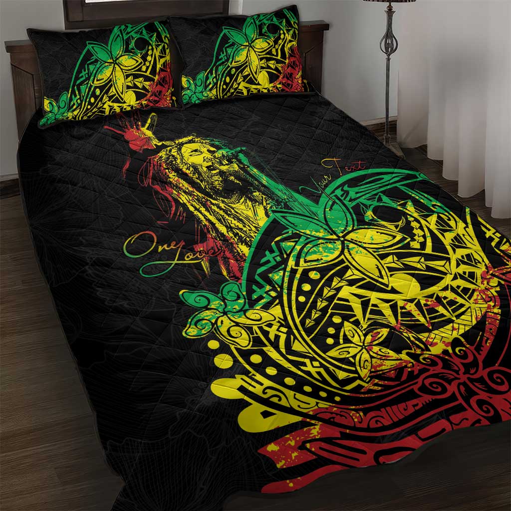 Personalised Jawaiian Reggae Quilt Bed Set Afro-Polynesian Style LT7