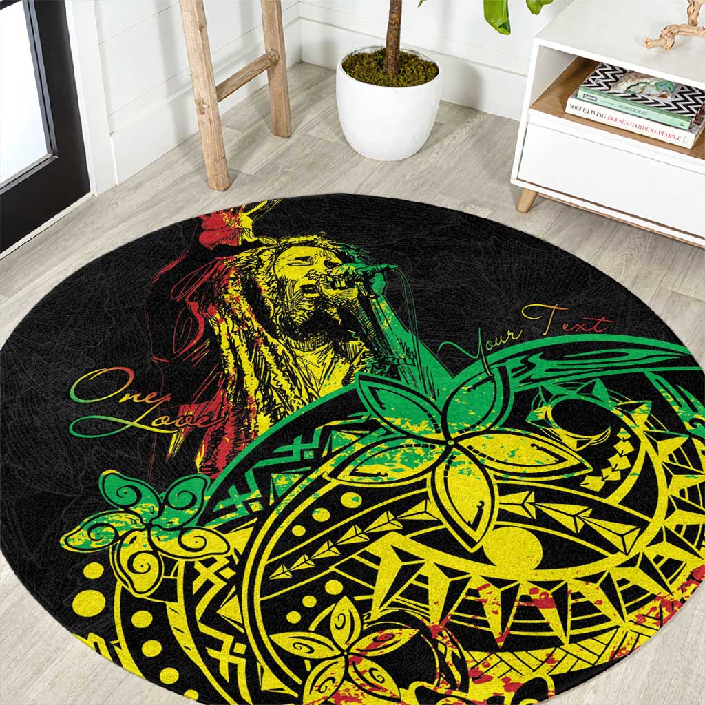 Personalised Jawaiian Reggae Round Carpet Afro-Polynesian Style LT7