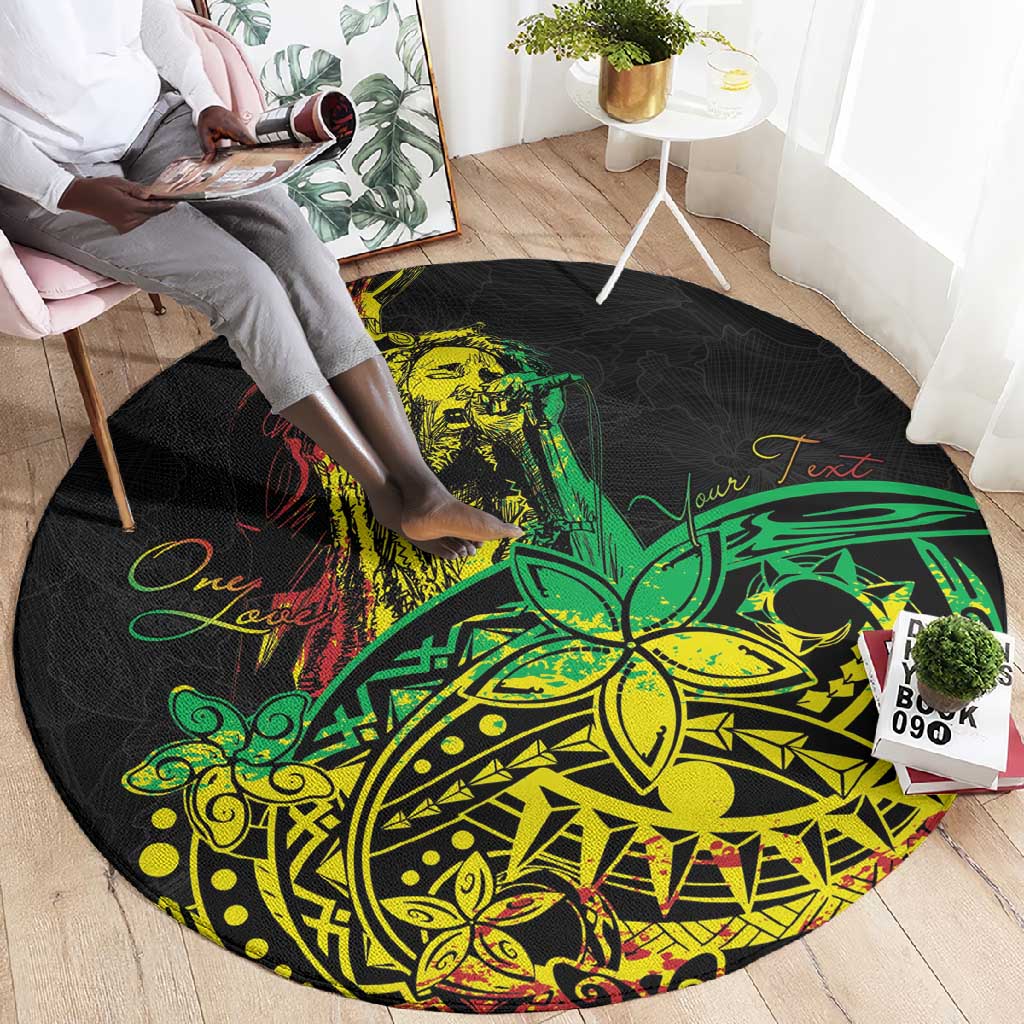 Personalised Jawaiian Reggae Round Carpet Afro-Polynesian Style LT7