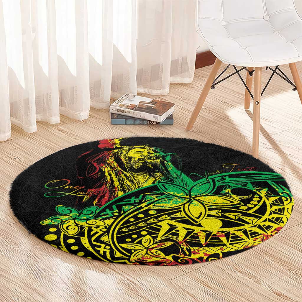 Personalised Jawaiian Reggae Round Carpet Afro-Polynesian Style LT7