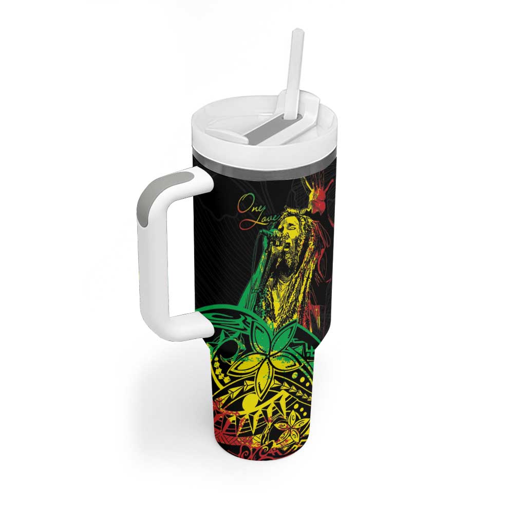 Personalised Jawaiian Reggae Tumbler With Handle Afro-Polynesian Style LT7