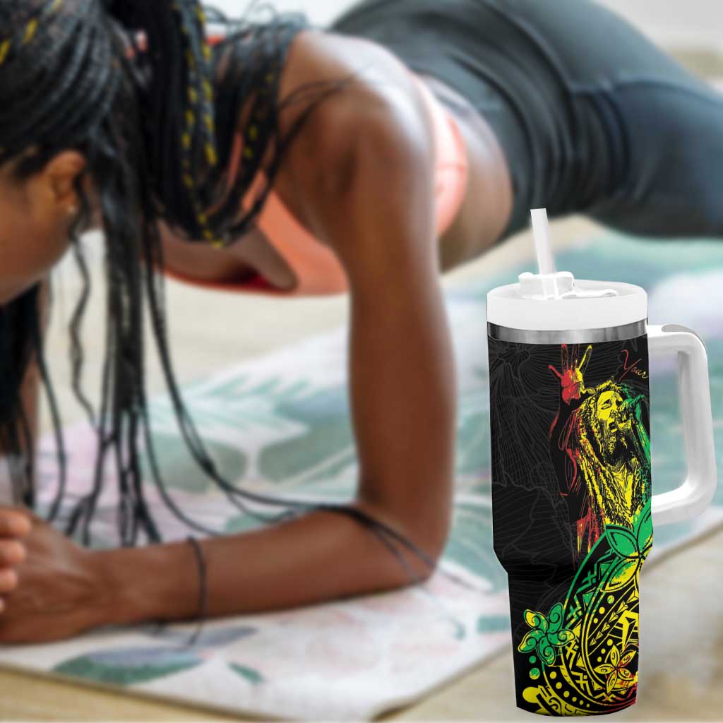 Personalised Jawaiian Reggae Tumbler With Handle Afro-Polynesian Style LT7