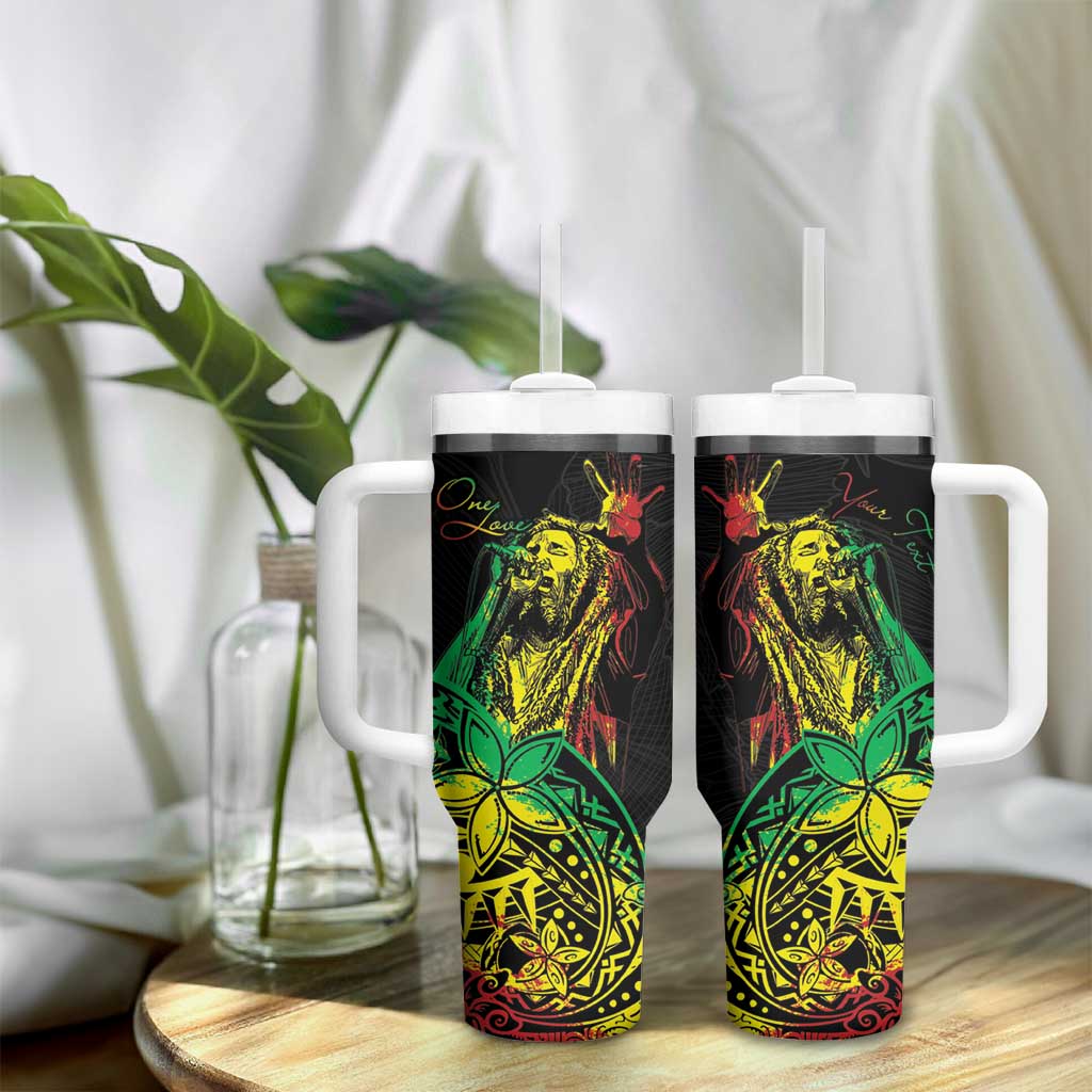 Personalised Jawaiian Reggae Tumbler With Handle Afro-Polynesian Style LT7