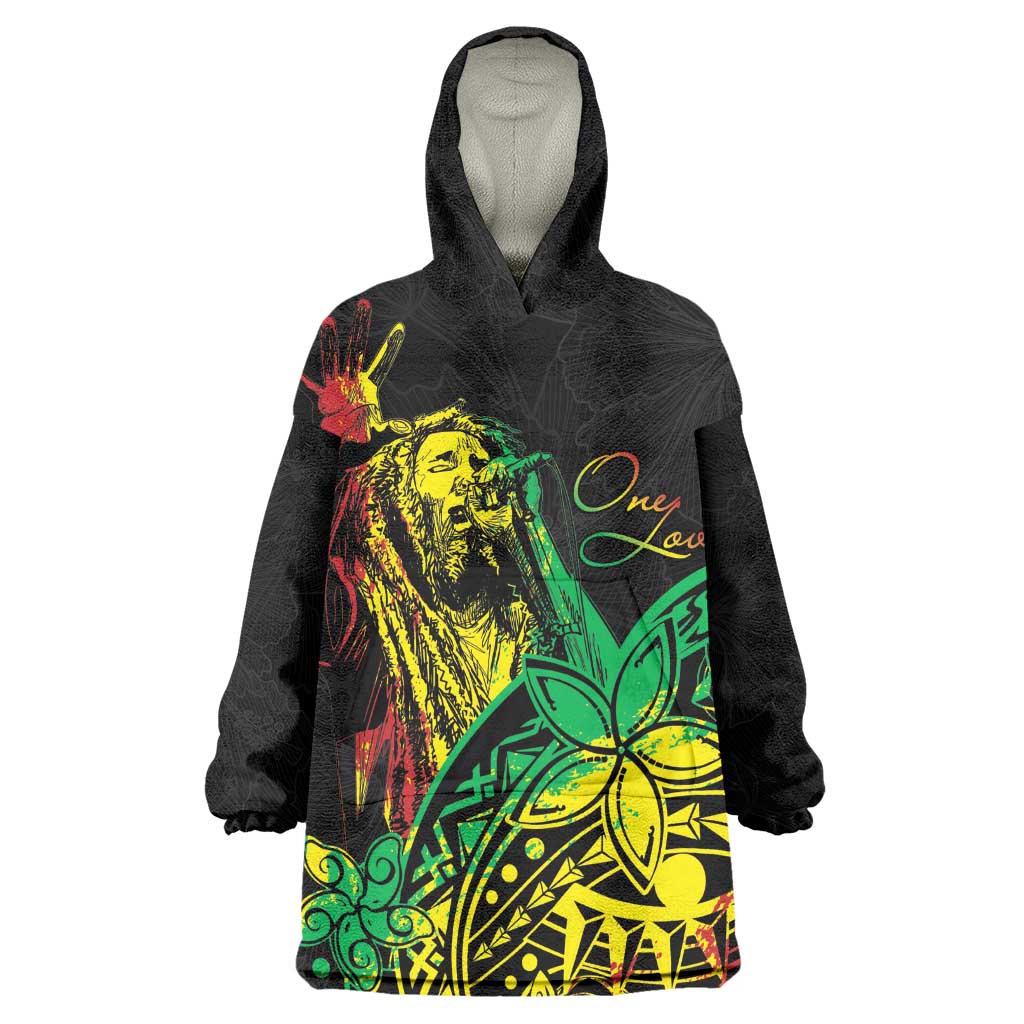 Personalised Jawaiian Reggae Wearable Blanket Hoodie Afro-Polynesian Style LT7