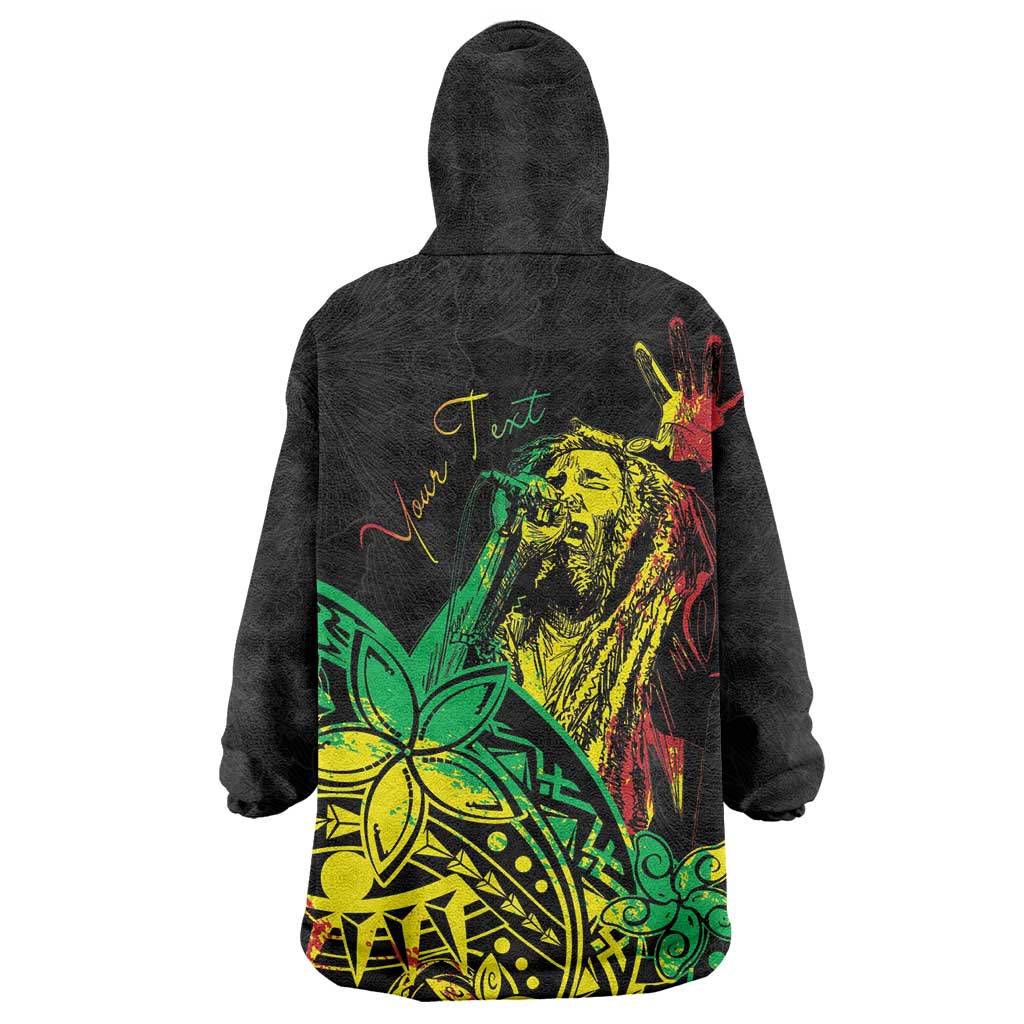Personalised Jawaiian Reggae Wearable Blanket Hoodie Afro-Polynesian Style LT7