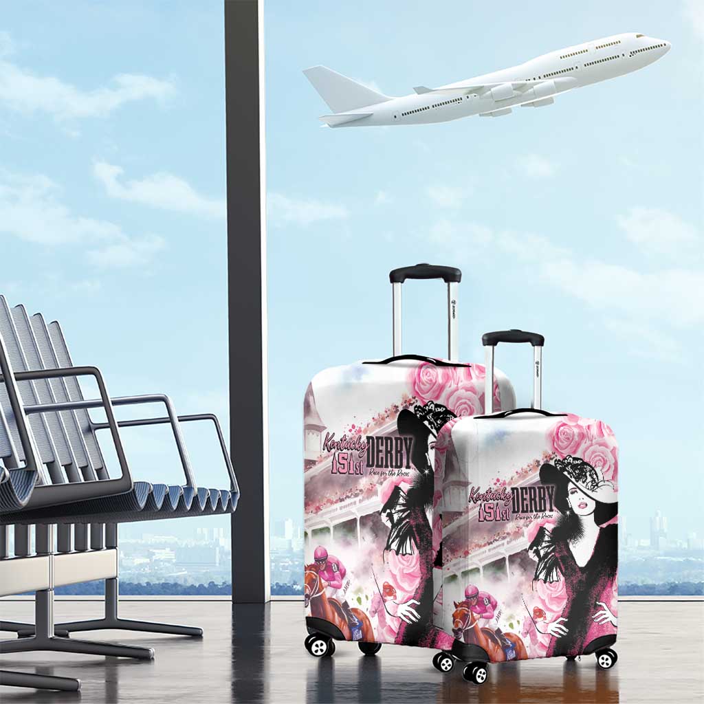 Kentucky Horse Racing Luggage Cover Derby Day - Pink Out Party LT7