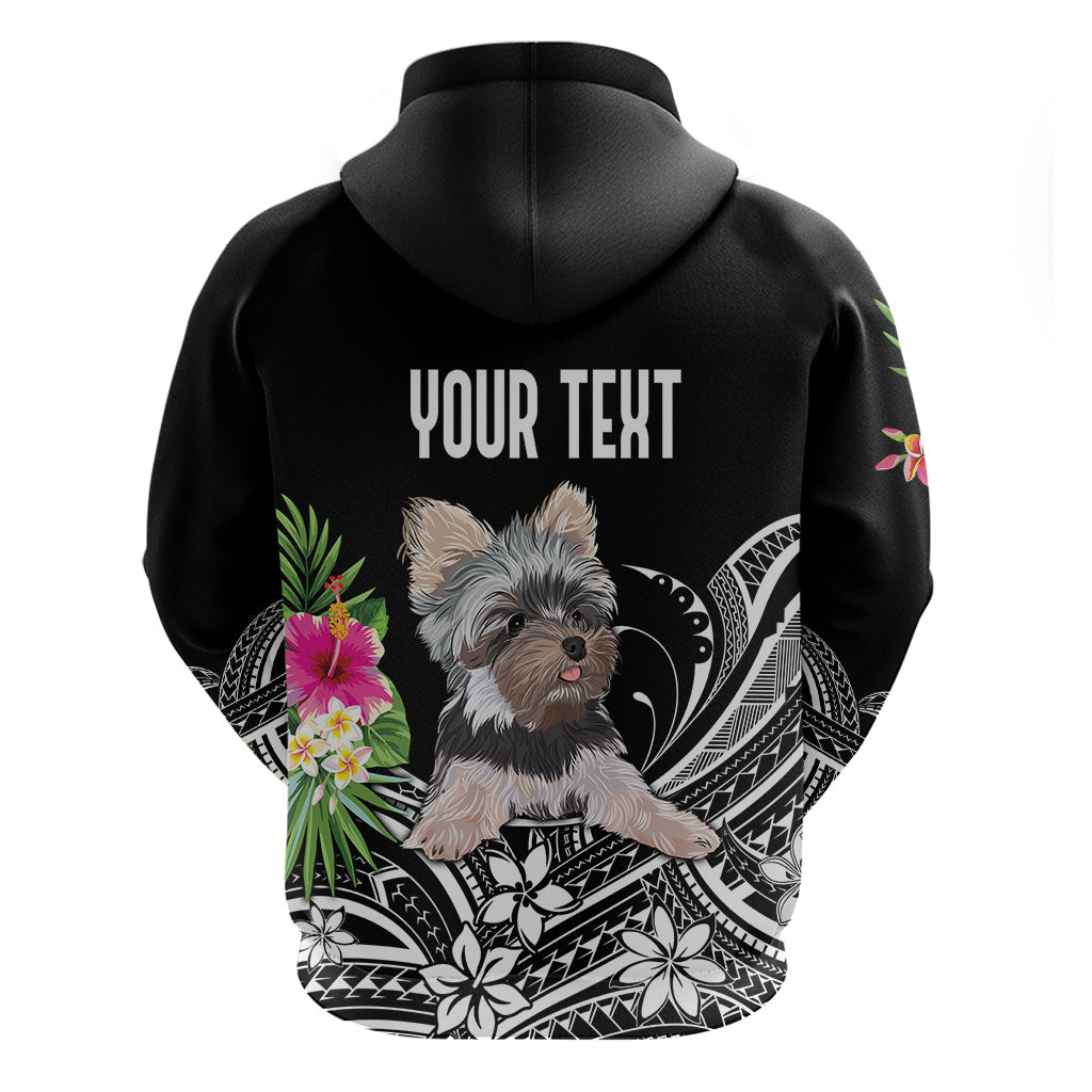 Personalised Polynesian Hoodie With Yorkshire Terrier Floral Style LT7