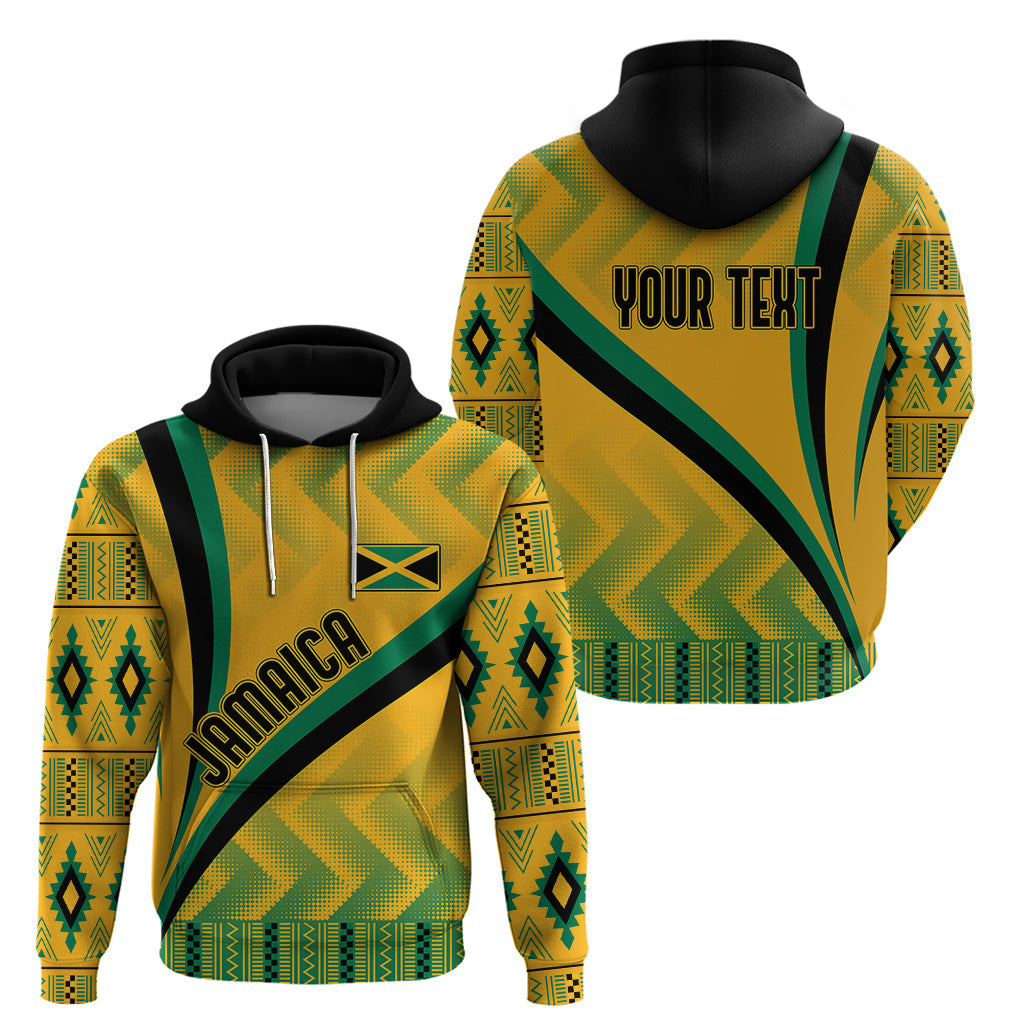 Personalised Jamaica Hoodie Kente Pattern Basic - Yellow LT7