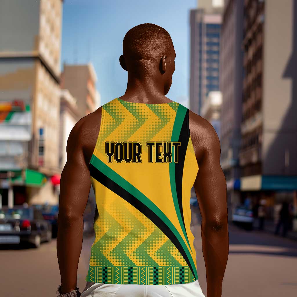 Personalised Jamaica Men Tank Top Kente Pattern Basic - Yellow LT7