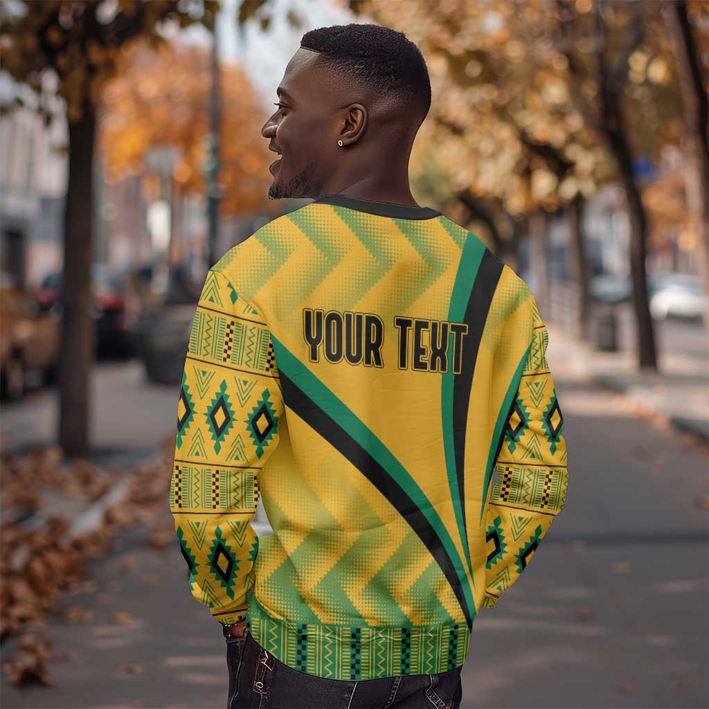 Personalised Jamaica Sweatshirt Kente Pattern Basic - Yellow LT7